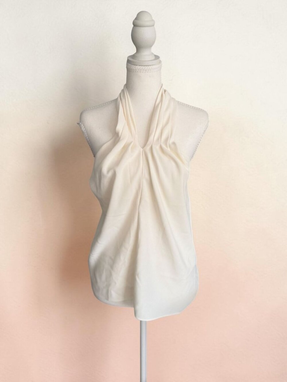 AMANDA UPRICHARD Cream Halter Tank Top Size Small NEW NWT